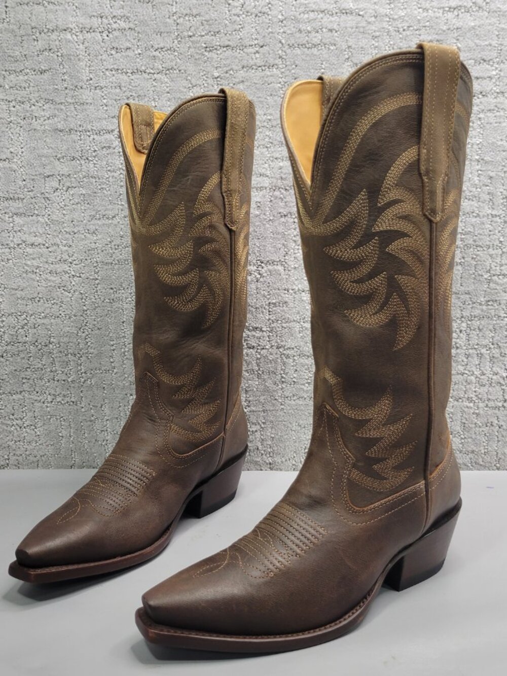 Tecovas The Annie Women's Size US 7B Cafe Goat Leather Cowgirl 14" Boots - Picture 6 of 9